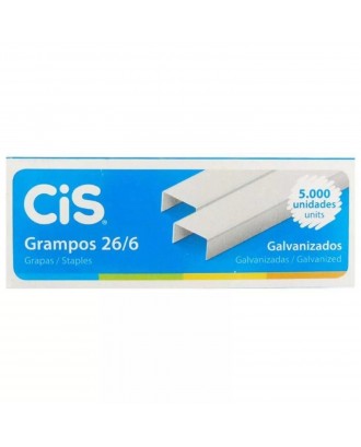 GRAMPOS GALVANIZADOS PARA GRAMPEADOR 26/6 - CAIXA C/ 5000 UNIDADES | CIS